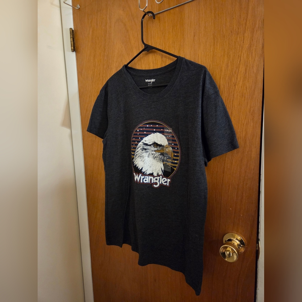 Wrangler Mens Black Graphic Eagle T-Shirt Size Medium